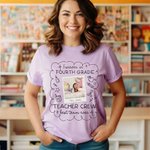 Personalised Forever In Teacher Crew Photo Design Multicolor 100% Cotton T-shirt with Text Teacher Appreciation Back to School Gift for Teachers