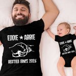 Personalized Fist Matching Set Shirt Besties Since Year Father and Baby Father's Day Gift New Dad Gift Cotton Shirt