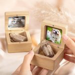 Personalized Angel Wings Photo Pet Fur Keepsake Bottle Wooden Magnetic Box Set with Name and Year Pet Loss Memorial Gift for Pet Owners