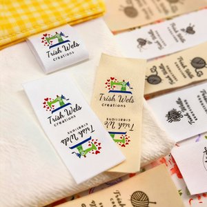 Etichette da cucito personalizzate in cotone 100% con nome e testo per capi di abbigliamento fatti a mano Set di 50 regali per gli amanti del bricolage e del lavoro a maglia