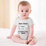 Personalized Bear Set Best Matching Dad and Baby Shirt Our First Father’s Day Gift for New Dad Him