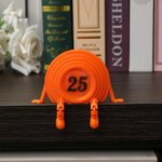 Figurine de pigeon d'argile orange vif personnalisée avec nom et numéro Décoration de bureau Cadeau d'anniversaire pour garçons Hommes passionnés de tir sportif