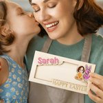 Gepersonaliseerde Cartoon Karakter Houten Geld Houder met Naam en Voorletter Vakantie Feest Gunsten Pasen Gift voor Kinderen