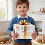 Personalized Peter Rabbit Easter Eggs Cartoon Duck Wrapping Paper with Name Set of 3 Easter Gift for Kids