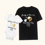 Biberón y taza de cerveza personalizados Camiseta y pijama de bebé de algodón 100% con texto Regalo de cumpleaños del Día del Padre para papá niño