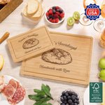 Personalized Engraved Name Sourdough Handmade with Love Charcuterie Cutting Board with Juice Groove Kitchen Decor Made in USA Birthday Gift for Bakers