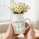 Fiori di nascita personalizzati 1-10 Vaso in ceramica con manico Titolo e nomi Compleanno Regalo per la festa della mamma e della nonna Famiglia