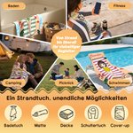 Personalisiertes schnelltrocknendes Cartoon-Figur Strandtuch aus Mikrofaser mit Namen Schwimmen Strand Geburtstag Geschenk für Familie Freunde