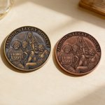 Pièce de monnaie commémorative en or rouge avec texte Cadeau d'anniversaire pour un ami ou une famille