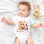 Personalisierte erste Muttertag Dinosaurier Fantasie Einhorn Tier 100% Baumwolle T-shirt Baby Bodysuit mit Namen und Jahr Muttertag Geschenk für Mama Baby