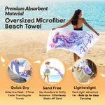 Personlig fersk akvarellstil Ocean Animal Overdimensjonert hurtigtørkende strandhåndkle med navn Reise Essential Beach Party Bursdagsgave til kvinner jenter