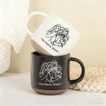 Personalisierte 355 ml Keramiktasse mit Familienfoto im Line-Art und Text für Alltag zum Kaffeetrinken Geburtstag Geschenk für Familie Freunde