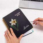 Personalized Birth Flower 2026 Planner A5 Spiral Notebook with Name and Weekly Monthly Planner Pages Birthday Gift for Family Friends