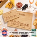 Personalized Engraved Kitchen Conversion Chart FSC Bamboo Cutting Board with Juice Groove Made in USA Housewarming Birthday Gift for Family Friends
