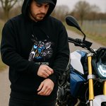 Personalisiertes besticktes Auto Motorrad Foto T-Shirt Sweatshirt Hoodie mit Text Stickerei Geburtstag Jahrestag Geschenk für Autobesitzer