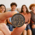 Pièce de monnaie commémorative en or rouge avec texte Cadeau d'anniversaire pour un ami ou une famille