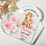 Gepersonaliseerde Gelukkige 1e Moederdag Schattige Dierenhart-vorm Acrylplaat met Naam Bureaudecoratie Moederdag Verjaardagscadeau voor Moeder