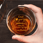 Personalised I Love Your Face Between My Legs 10 oz Whiskey Glass with Name Birthday Anniversary Gift for Him