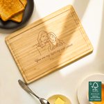 Personalised Engraved Photo Design FSC Bamboo Charcuterie Cutting Board with Text and Juice Groove Kitchen Decor Housewarming Gift for Family Friend