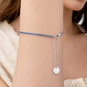 Personlig minimalistisk stil Initial Charm Sterling Silver Tennisarmband Dainty Smycken Födelsedag Jubileum Present till kvinnor Tennisälskare