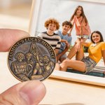 Pièce de monnaie commémorative en or rouge avec texte Cadeau d'anniversaire pour un ami ou une famille