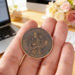 Personalised Photo Commemorative Coin with Name and Text Birthday Memorial Day Gift for Colleagues Friends Teachers