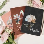 Gepersonaliseerd Geboortebloem Initiaal A5 A6 PU Leren Notitieboekje met Naam Verjaardagsgeschenk voor Boekenwurmen Boekenliefhebbers
