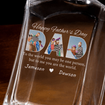 Personalized Family Photos Whiskey Decanter with 1-6 Names Father's Day Anniversary Gift for Dad