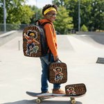 Personnalisé Cartoon Black Boy Word Cloud Backpack Lunch Bag Pencil Case Set with Name Back to School Birthday Gift for Boys