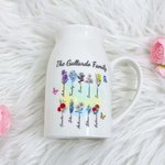 Fiori di nascita personalizzati 1-10 Vaso in ceramica con manico Titolo e nomi Compleanno Regalo per la festa della mamma e della nonna Famiglia