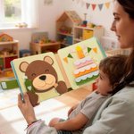 Personalized Cute Bear Lion Strawberry Handmade Felt Kid Quiet Book with Name Birthday Baby Shower Gift for Kids