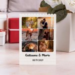 Puzzles en briques de construction personnalisés avec 1-6 photos texte et date - Cadeau anniversaire Saint-Valentin pour couple
