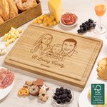 Personalised Engraved Photo Design FSC Bamboo Charcuterie Cutting Board with Text and Juice Groove Kitchen Decor Housewarming Gift for Family Friend