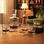 Personalized Family Photos Whiskey Decanter with 1-6 Names Father's Day Anniversary Gift for Dad