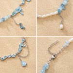 Henkilökohtainen Beach Syntymä Shell kaulakoru Initial Pearl Travel Accessory Beach Korut Party syntymäpäivälahja naisille