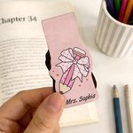 Personalized Cute Pencil Apple Notebook Magnetic Bookmark Clip with Name Reading Supplies Teacher's Day Gift for Teachers Bookworms