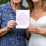 Gepersonaliseerde Kanten Rand Golf Geborduurde Tekst 100% Katoenen Zakdoek met Naam en Datum Bruiloft Souvenir Zegen Cadeau voor Mama