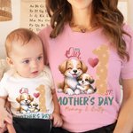 Personalisierte erste Muttertag Dinosaurier Fantasie Einhorn Tier 100% Baumwolle T-shirt Baby Bodysuit mit Namen und Jahr Muttertag Geschenk für Mama Baby