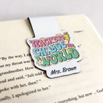 Personalized Cute Pencil Apple Notebook Magnetic Bookmark Clip with Name Reading Supplies Teacher's Day Gift for Teachers Bookworms