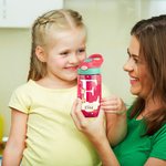 Personlig barnevannflaske 475 ml med søtt skogsdyrdesign navn og silikonsugerør bursdags og skolestartgave til gutter og jenter