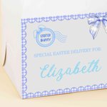 Boîte à cadeaux personnalisée avec nœud et nom pour lapin de Pâques Cadeau de fête de Pâques pour garçons filles