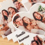 Puzzles en briques de construction personnalisés avec texte et 6 ou 10 photos - Décoration de la maison en forme de cœur - Cadeau pour famille et amis