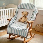 Couverture personnalisée en forme d'ourson avec nom Décoration de la chambre d'enfant Cadeau d'anniversaire pour les enfants Famille