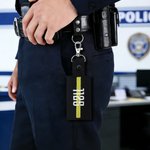 Porte-clés personnalisé Thin Line avec numéro brodé Utilisation quotidienne Cadeau commémoratif pour la police
