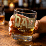 Personalized The Man The Myth The Legend 10 oz Rock Whiskey Glass with 1-6 Names Birthday Father's Day Gift for Man Whiskey Enthusiast