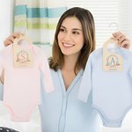 Personalized Cute Bunny Wreath 7 Pcs Wooden Closet Dividers with Name Baby Shower Nursery Easter Gift for New Parents Newborns