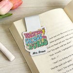 Personalized Cute Pencil Apple Notebook Magnetic Bookmark Clip with Name Reading Supplies Teacher's Day Gift for Teachers Bookworms
