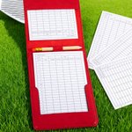 Personalized Cartoon Character Golf Cart PU Leather Golf Scorecard Holder with Name and Pencil Loop Golf Accessories Birthday Gift for Golf Lover