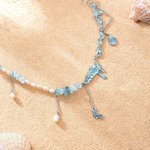 Henkilökohtainen Beach Syntymä Shell kaulakoru Initial Pearl Travel Accessory Beach Korut Party syntymäpäivälahja naisille