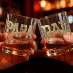 Personalized The Man The Myth The Legend 10 oz Rock Whiskey Glass with 1-6 Names Birthday Father's Day Gift for Man Whiskey Enthusiast